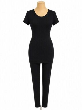 Fashion Nova Black Short Sleeve Bodycon Jumpsuit Size S